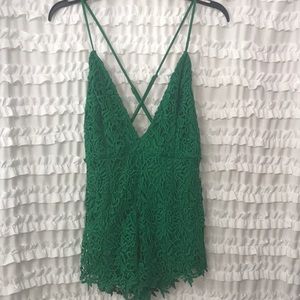 NWT Emerald Green Lace Romper